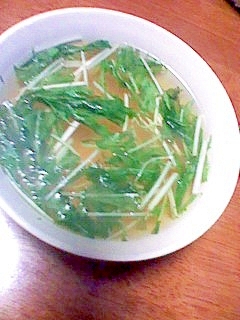 簡単　水菜のコンソメスープ