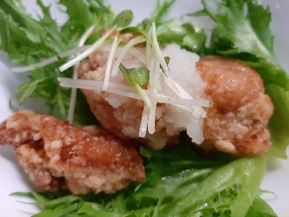 簡単リメイク☆鶏の唐揚げ→唐揚げのポン酢サラダ