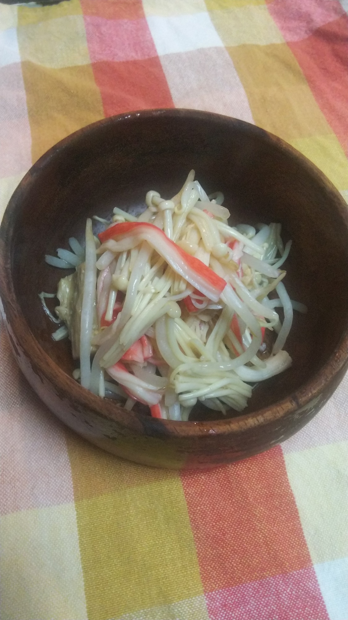 レンジで簡単☆もやし・カニカマ・えのきのポン酢和え レシピ・作り方