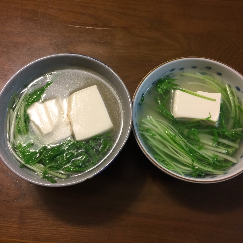 水菜と豆腐のスープ