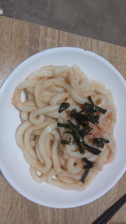 火も包丁も使わない★簡単バターたらこうどん