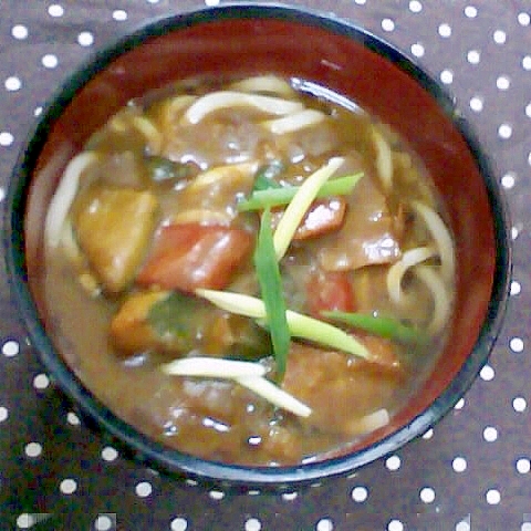 夏野菜カレーでカレーうどん