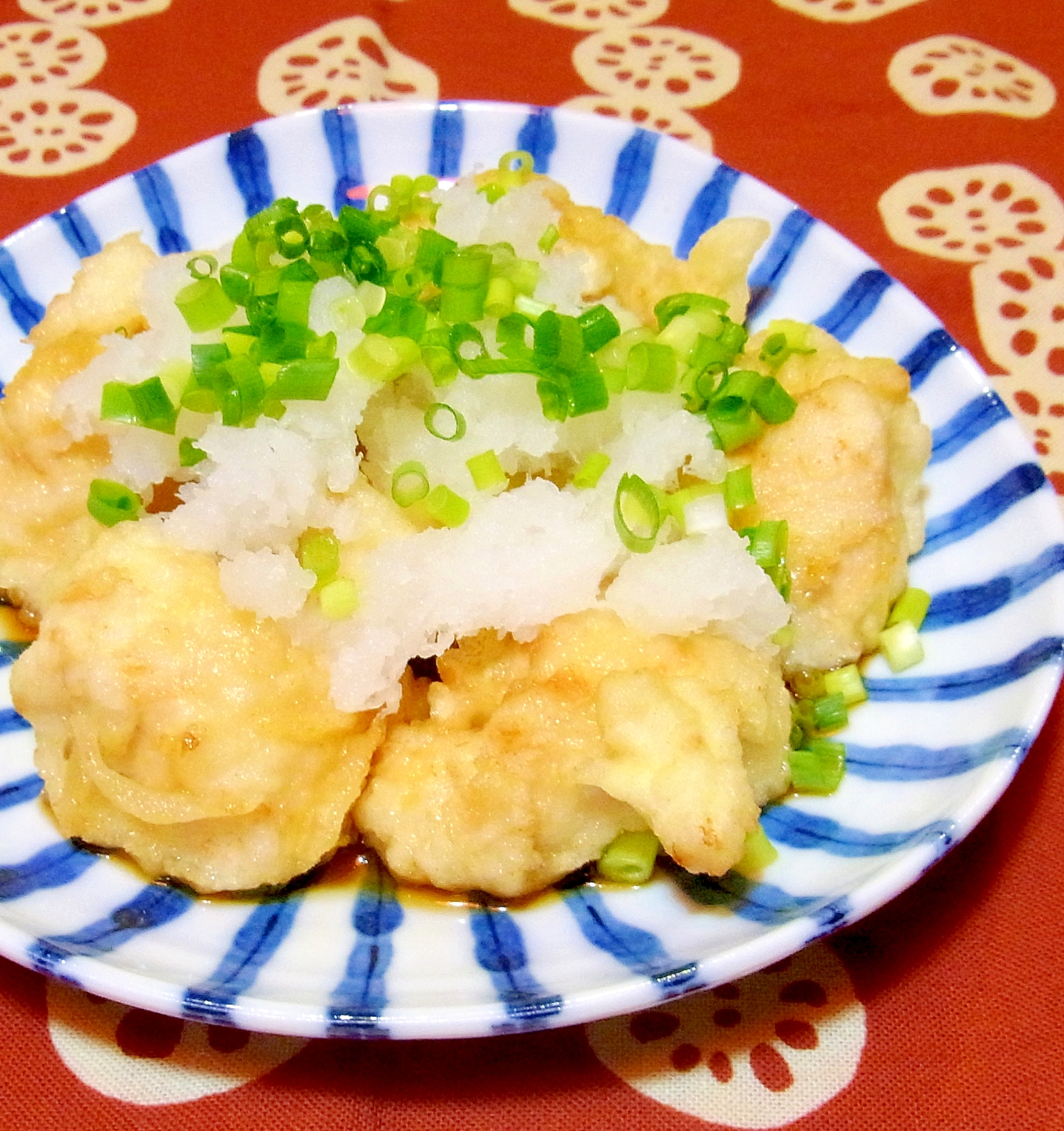 鶏むね肉の天ぷら　おろしポン酢がけ