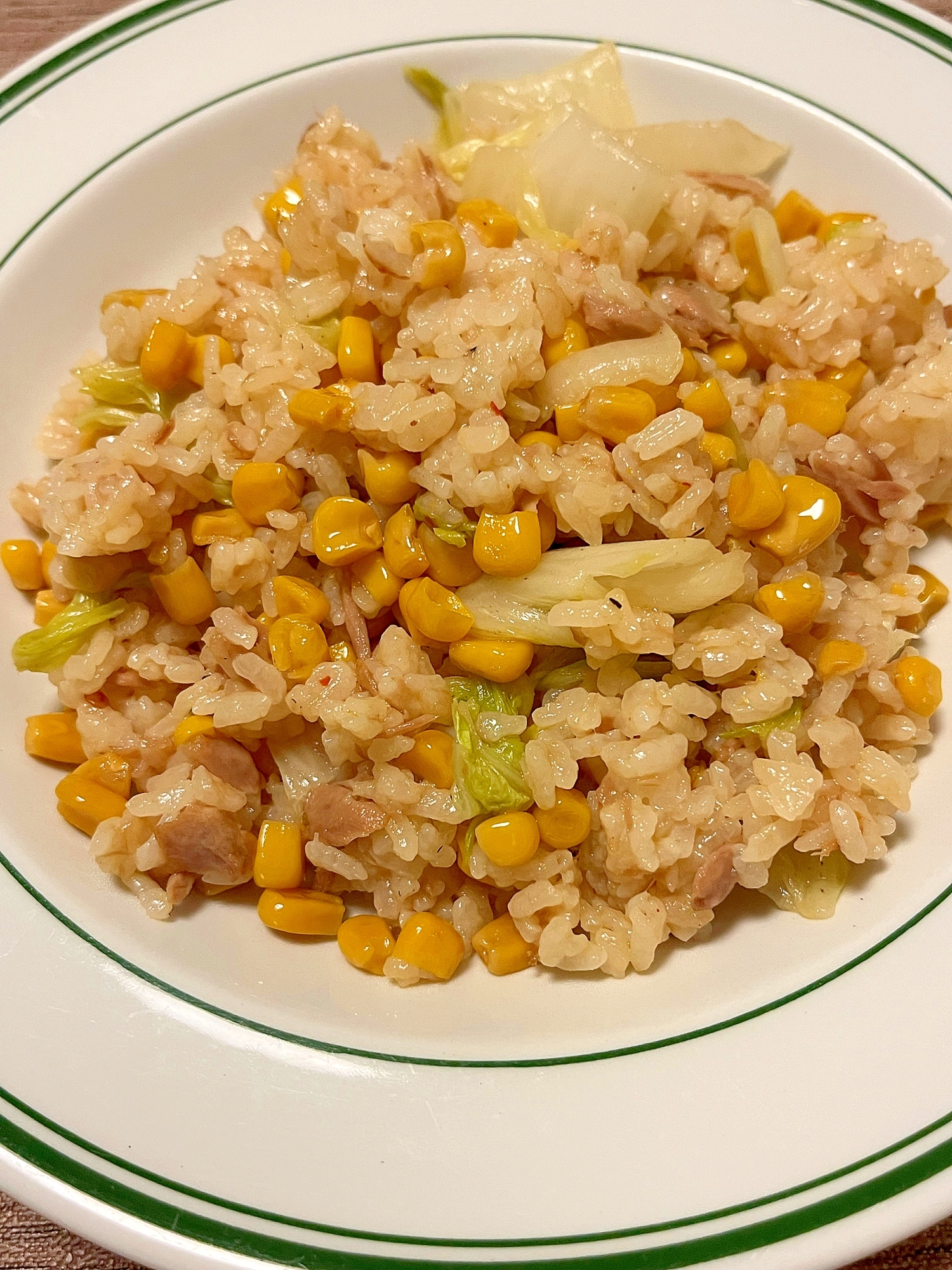 コーンとツナのチャーハン