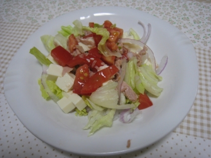 味ポンであっさり☆トマトとツナの豆腐サラダ♪