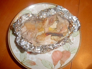 鶏肉とカボチャのホイル焼き