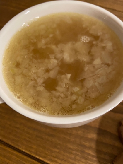 小腹満足♪玉ねぎスープの素でオートミール入りスープ