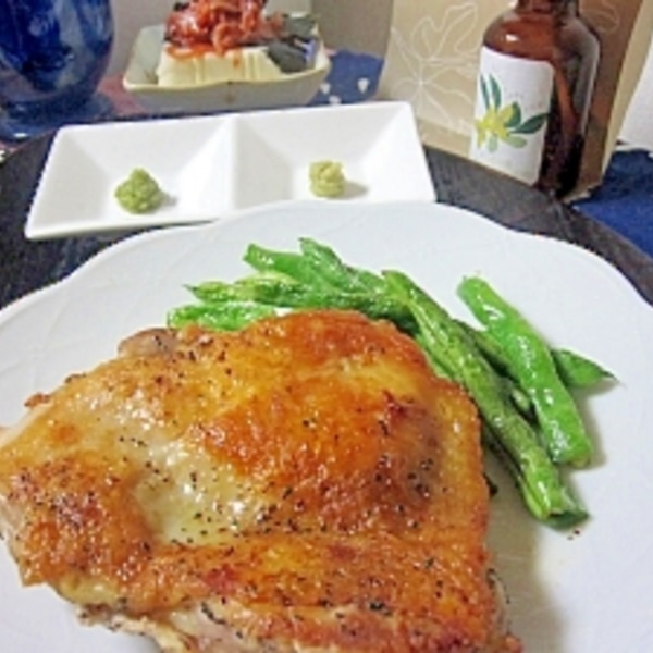 鶏もも肉の塩焼き ワサビ 柚子こしょう沿え レシピ 作り方 By 我家の 毎日ゴハン 楽天レシピ 鶏もも肉の塩焼き ワサビ 柚子こしょう沿え レシピ 作り方 By 我家の 毎日ゴハン 楽天レシピ