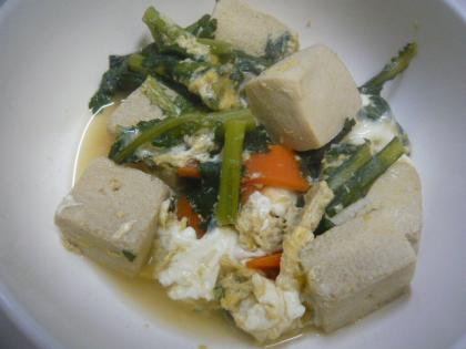 高野豆腐に野菜と栄養満天！やさしい味ですね～～