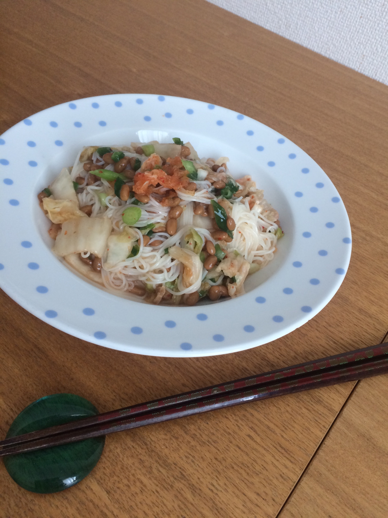 【混ぜるだけ！】キムチ納豆そうめん