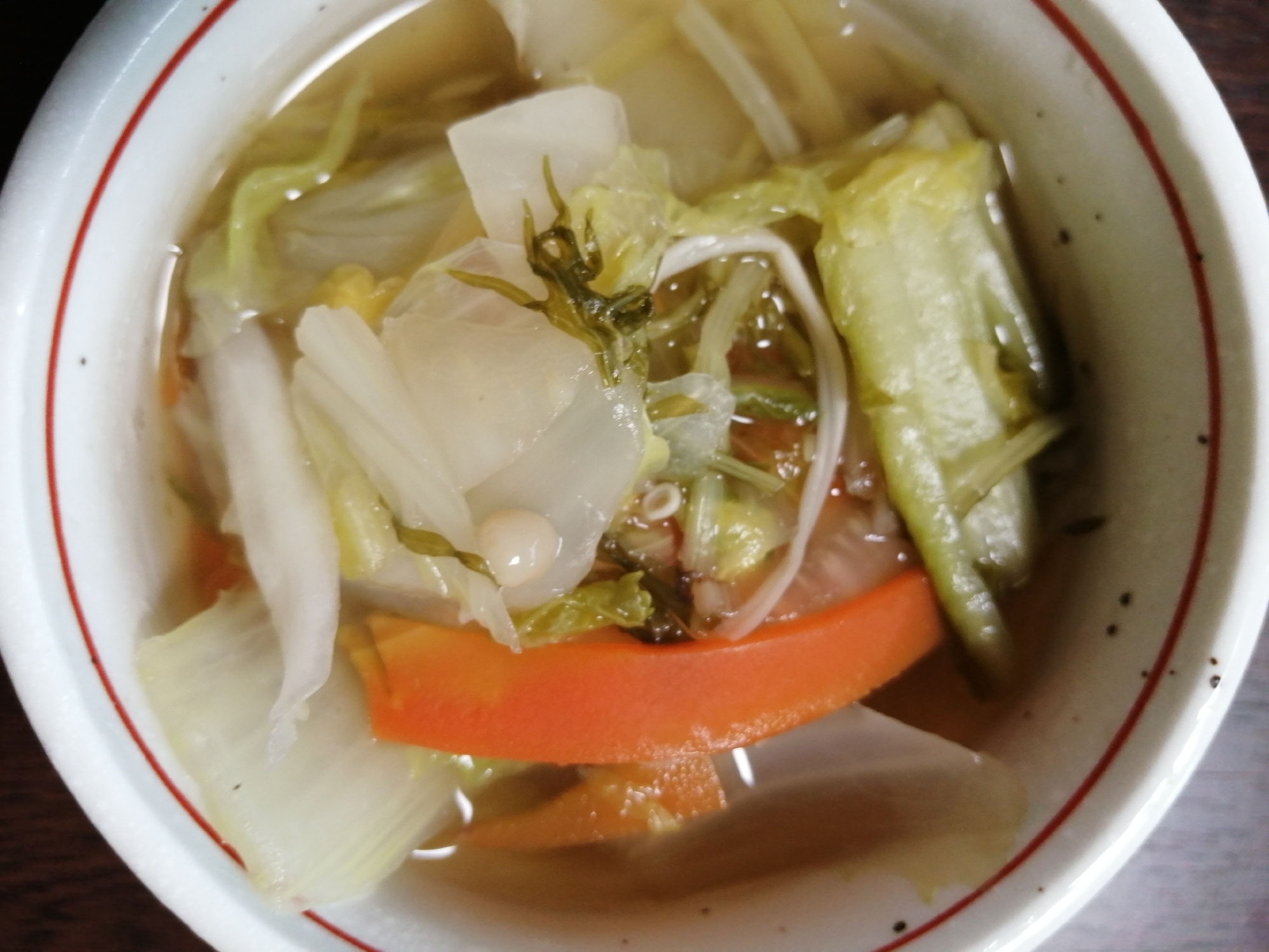 白菜とにんじんと水菜のスープ