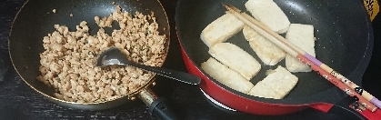 豆腐のステーキひき肉そぼろかけ♪