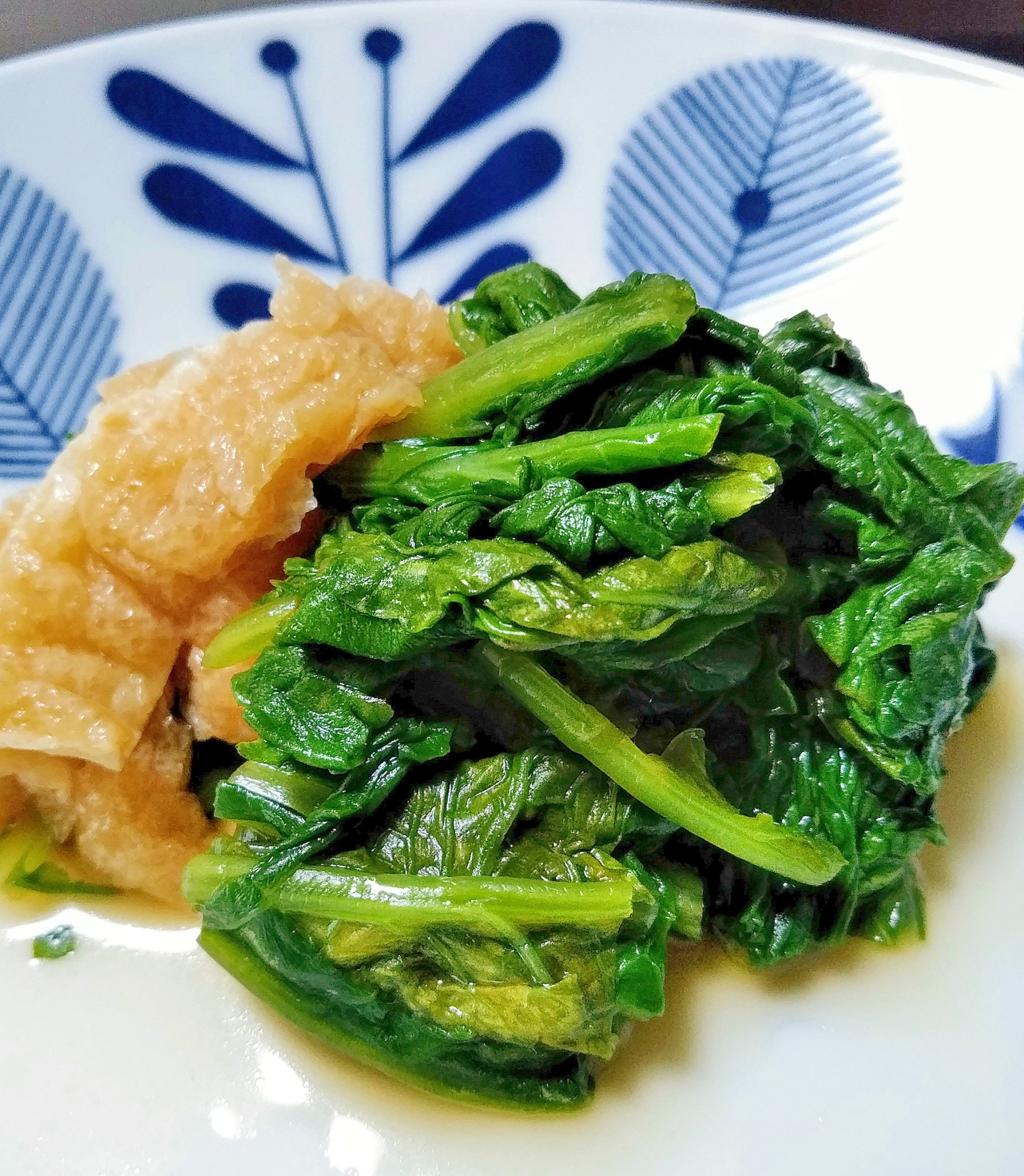 簡単！！油揚げと大根葉の煮浸し