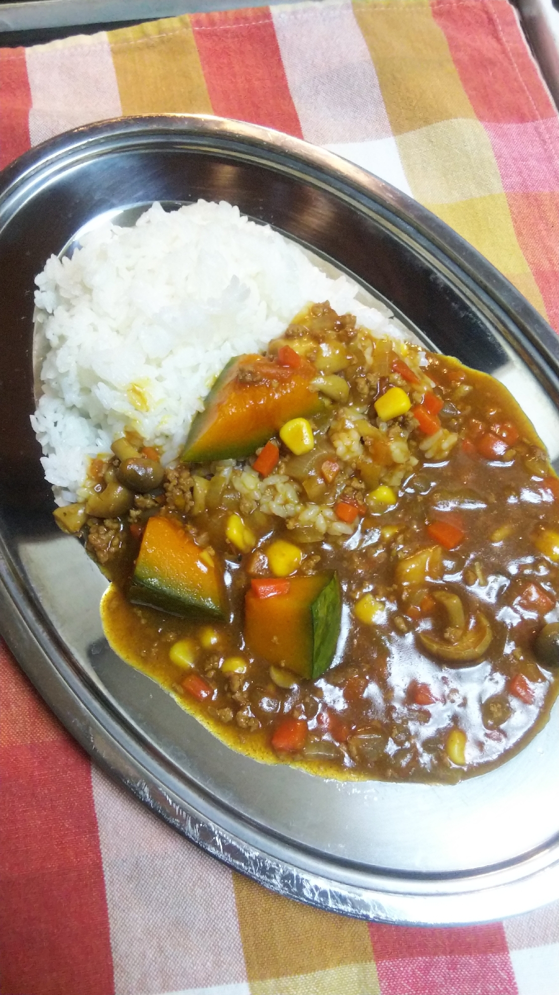 子供向け☆ひき肉とカボチャのカレーライス