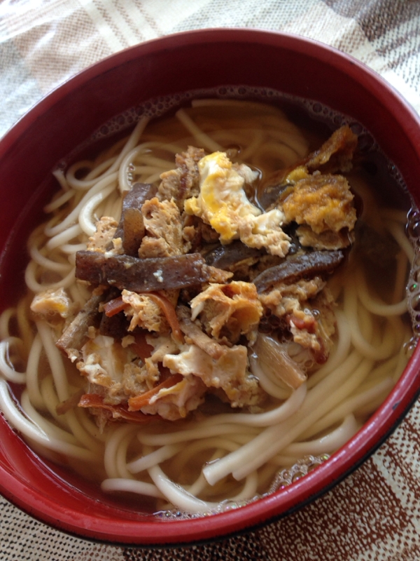 金平卵とじうどん