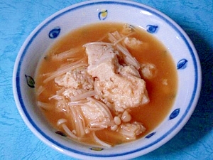 えのきと凍らせ豆腐の味噌汁