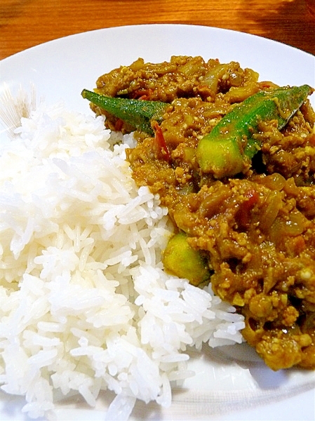 満喫！夏野菜キーマカレー☆ナス・オクラたっぷり