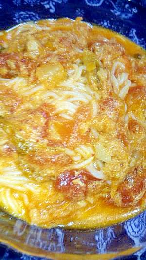 おいしぃ!ツナキムチトマトの冷製素麺