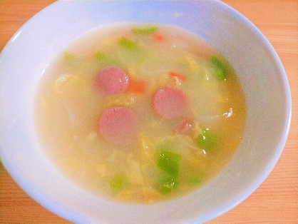 食べるウインナーキャベツクリームスープ