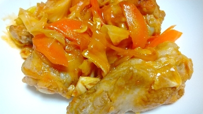 キャベツと手羽元のトマト煮★動画あり★