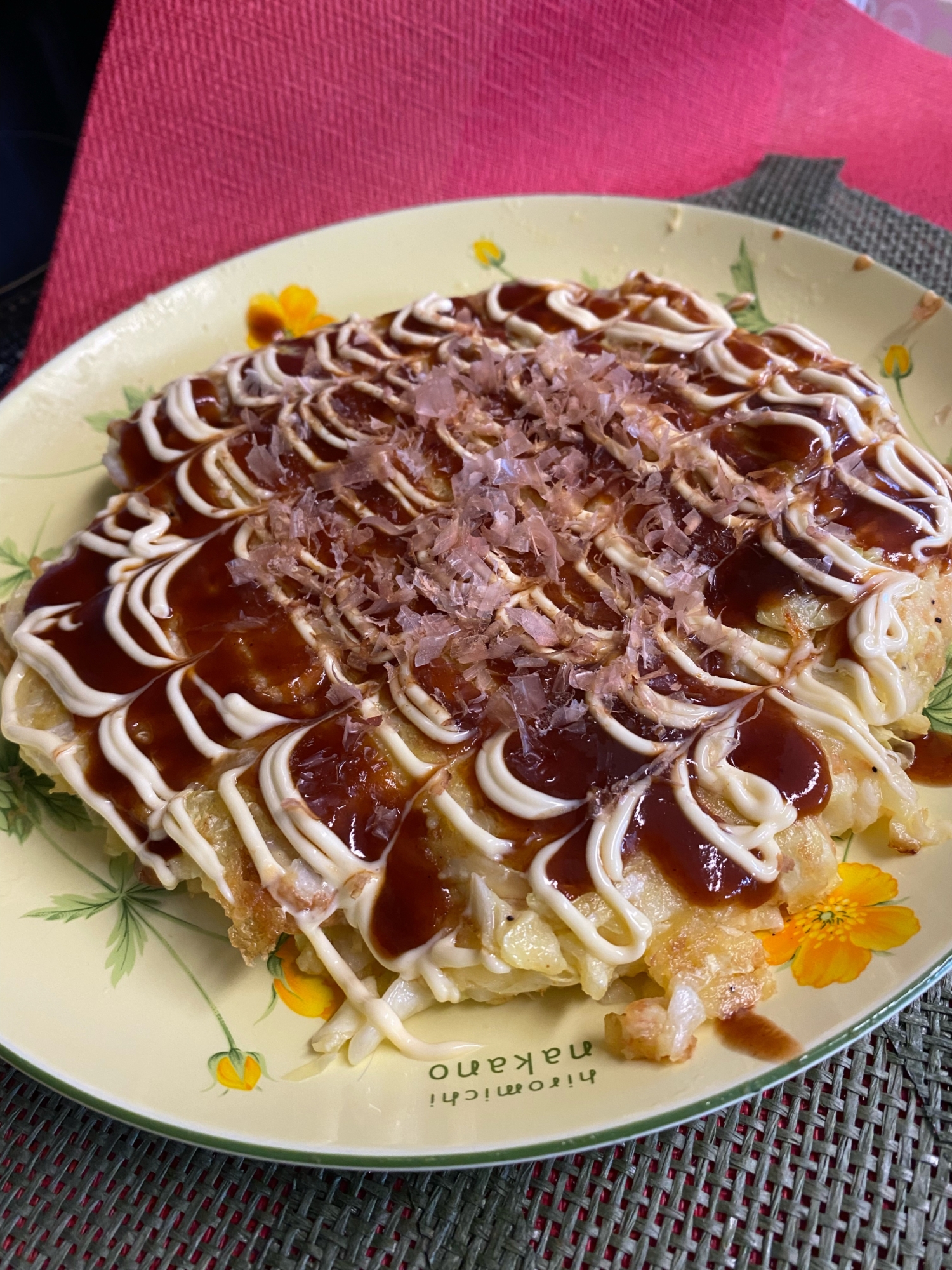 ワンパンで❣️豆腐とキャベツの低糖質なお好み焼き