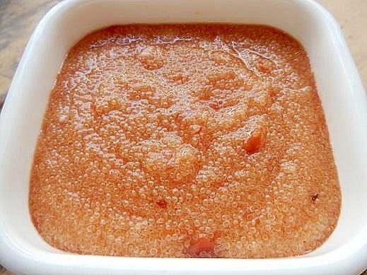 雑穀つぶつぶアマランサスで、明太子風ソース