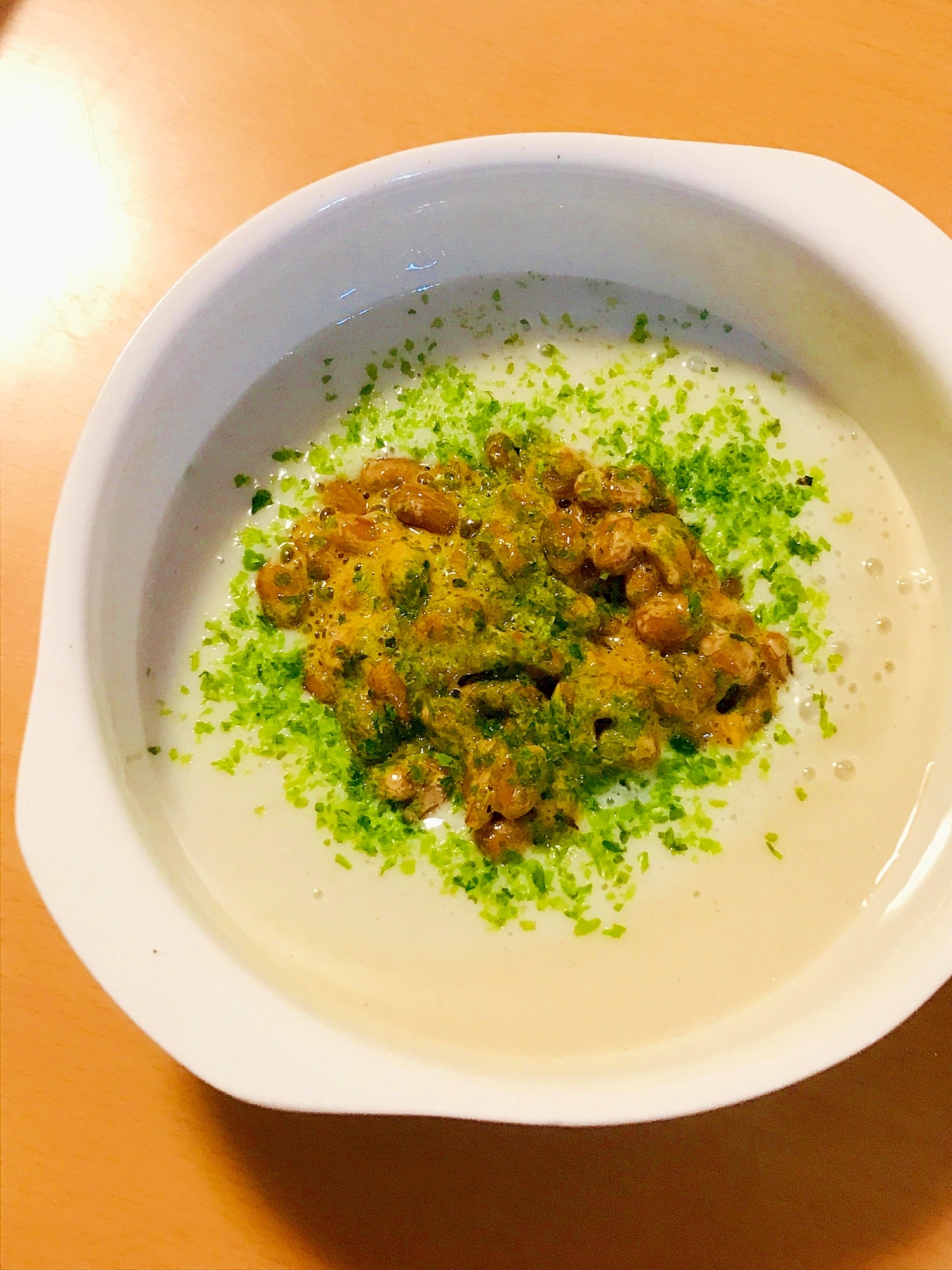 今日の納豆●ジャガイモ＆豆乳のビシソワーズ風スープ