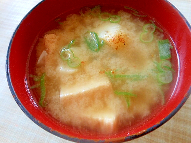 ほっこり～じゃが芋と厚揚げの味噌汁