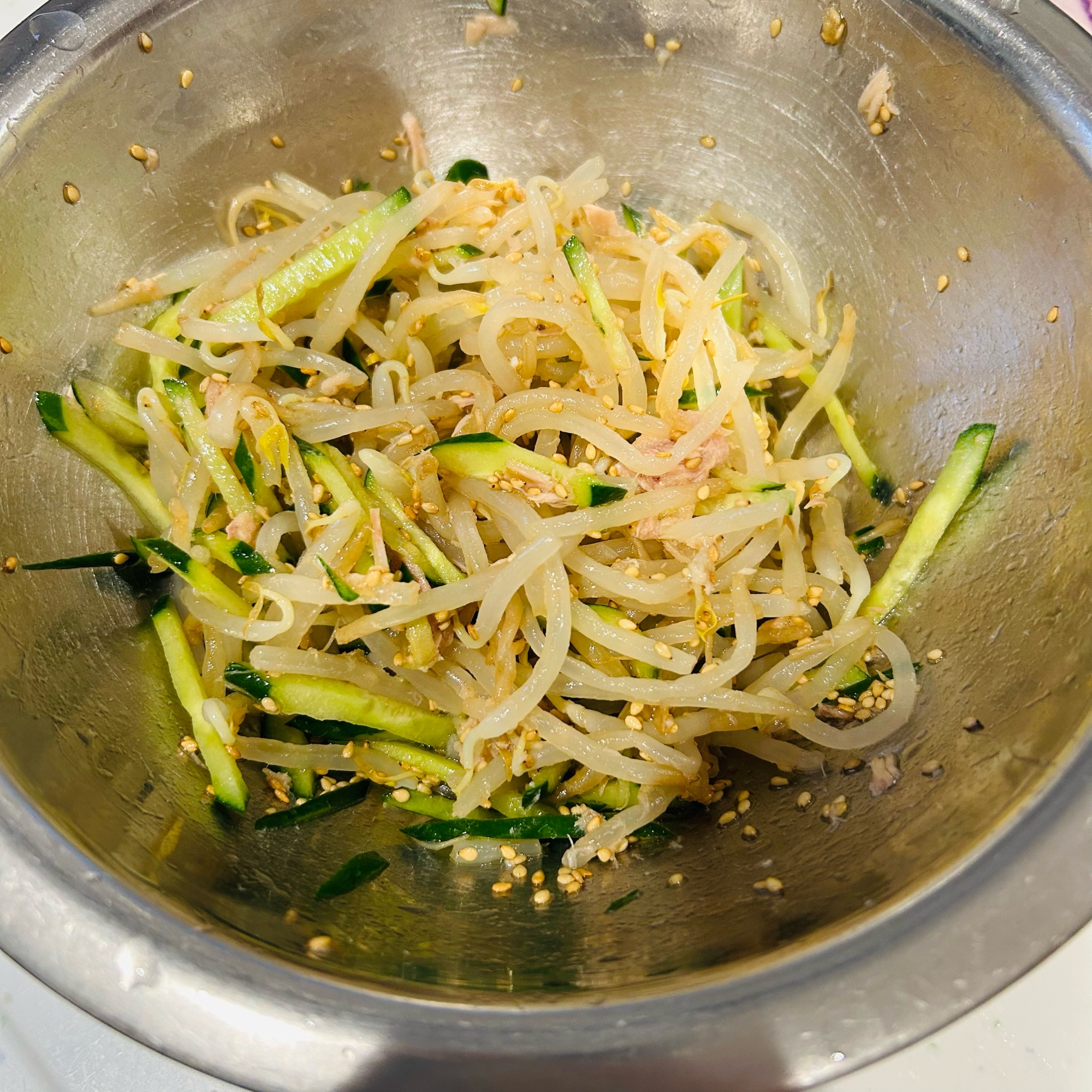 きゅうりともやしの味ぽんサラダ