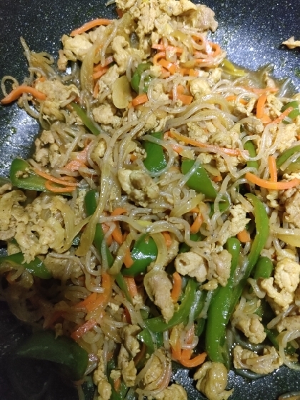 糸こんにゃくと豚肉のカレー風味炒め煮♪