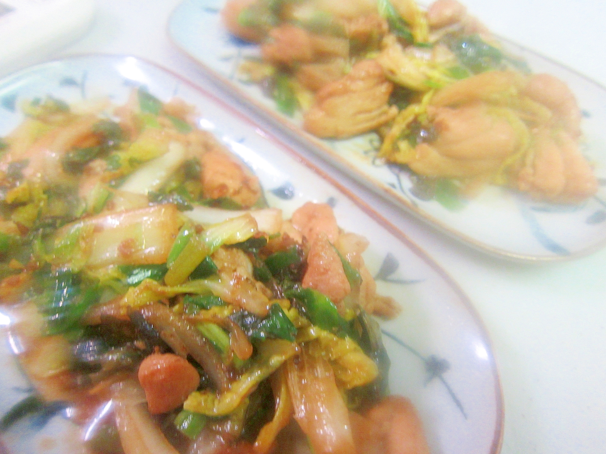鶏肉とニラと白菜と葱の生姜のたれグリル