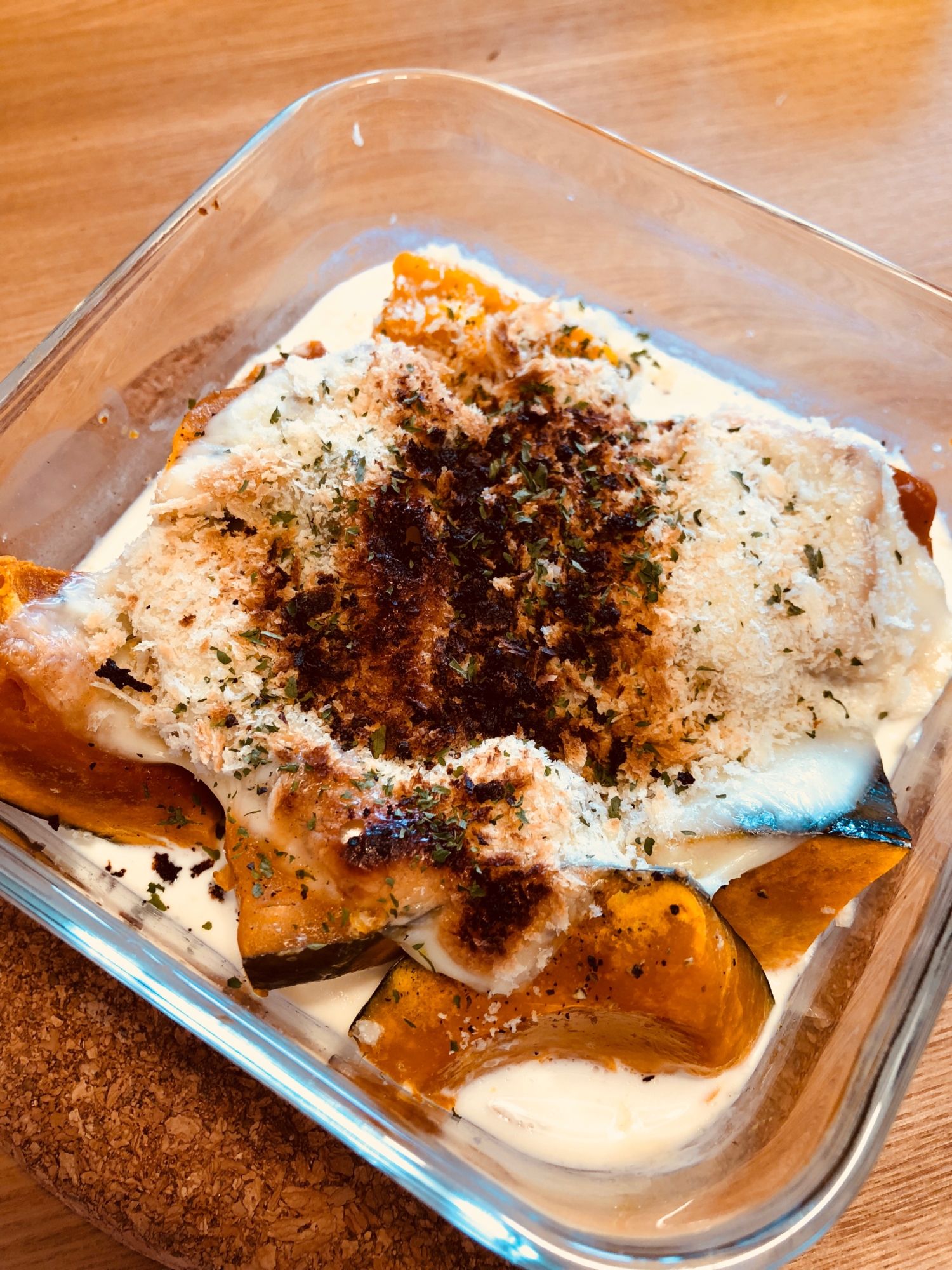 生クリームをかけるだけ 簡単かぼちゃグラタン レシピ 作り方 By Aco 楽天レシピ