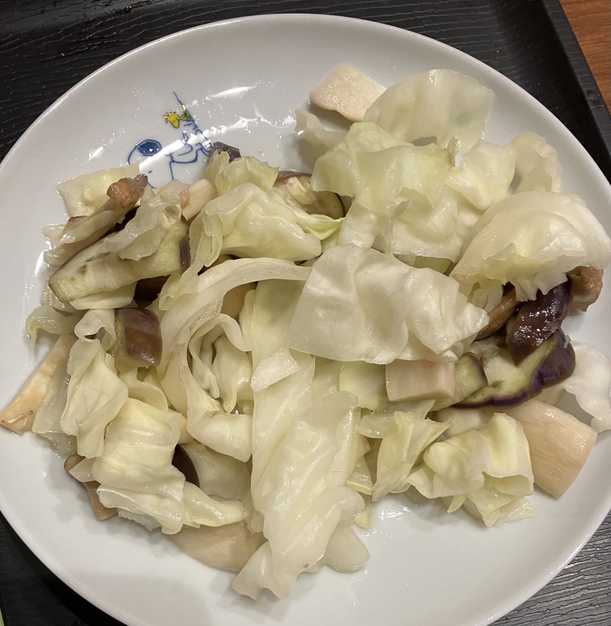 えりんぎとキャベツの塩添えいため