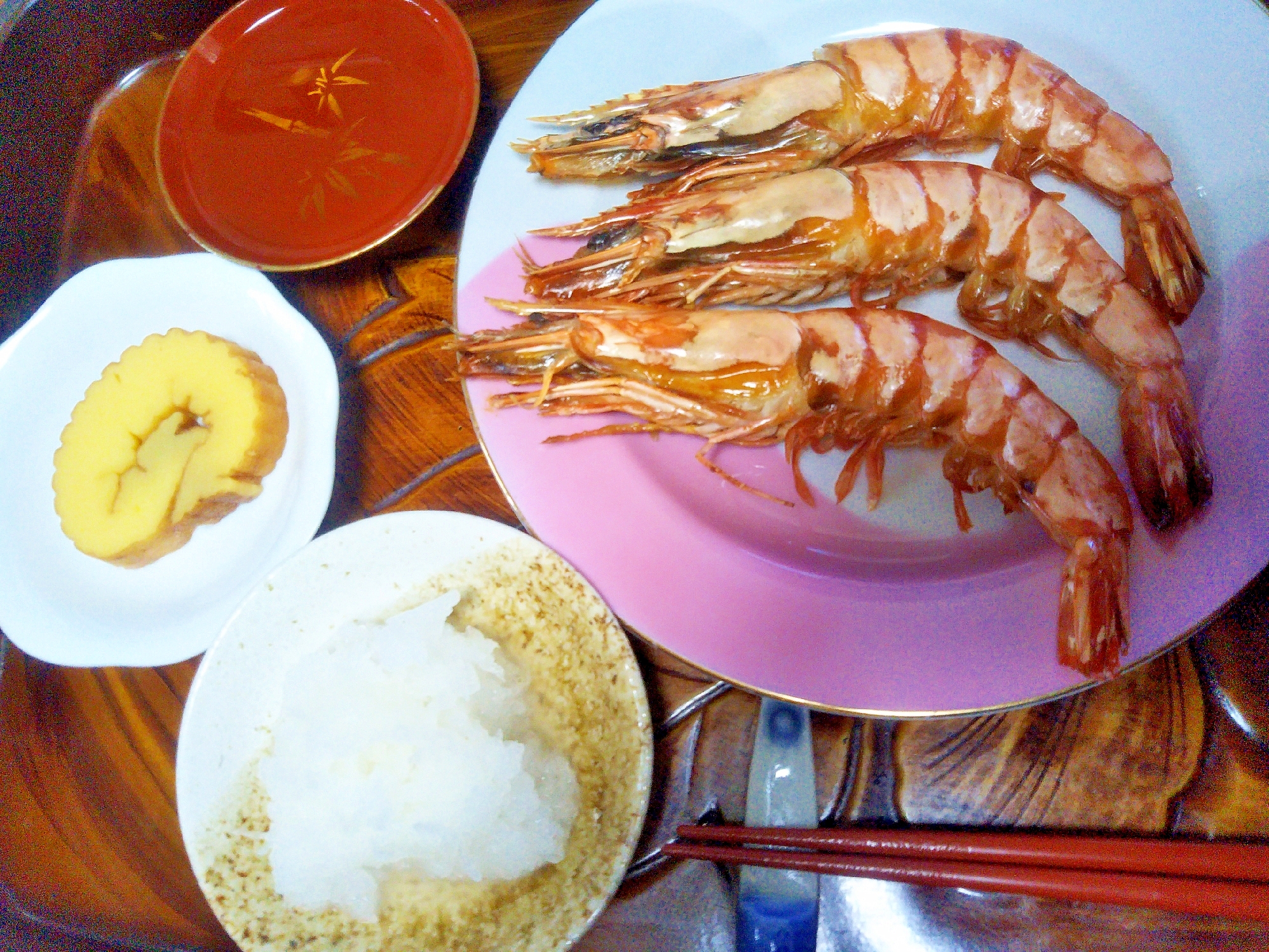 海老のみりん焼き☆すだちおろし添え