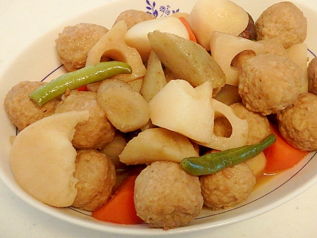 肉団子の根菜煮