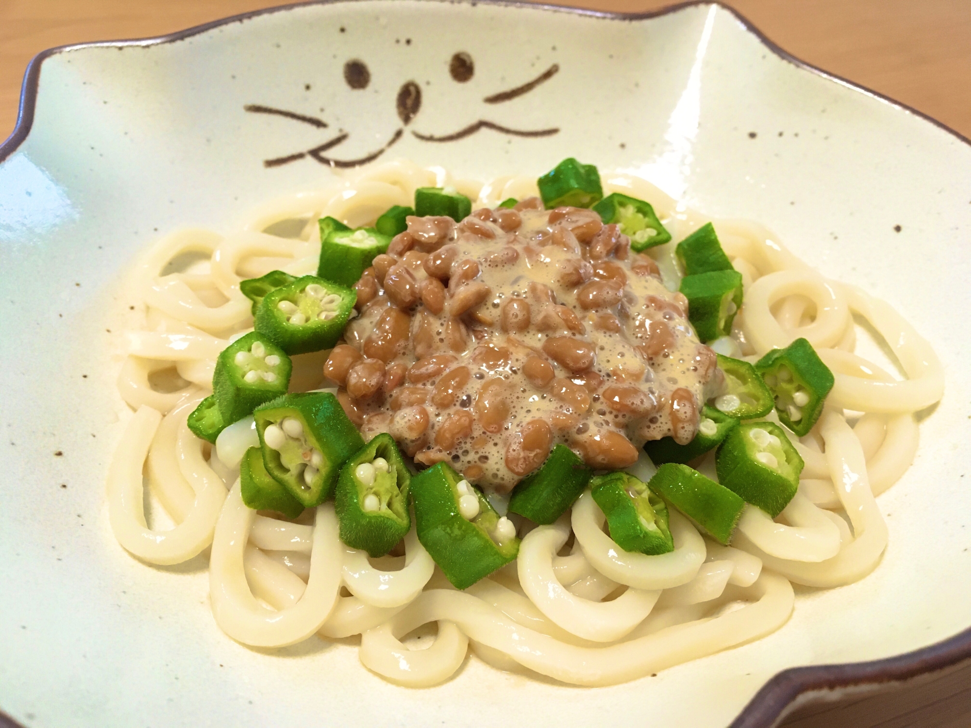 超簡単☆納豆とオクラのぶっかけうどん