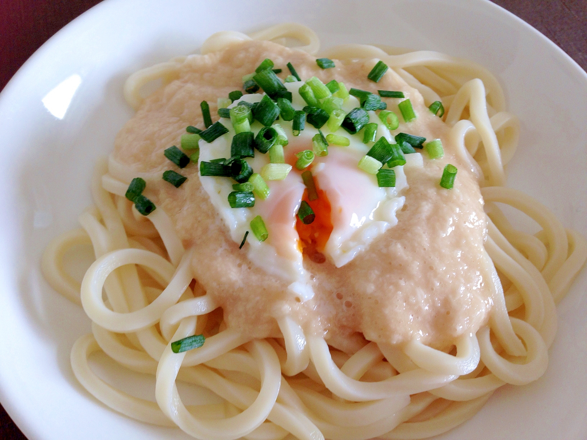 とろとろコンビで☆月見とろろ冷やしうどん