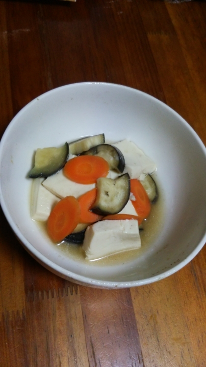 簡単スピードレシピ♪高野豆腐と茄子の煮付け