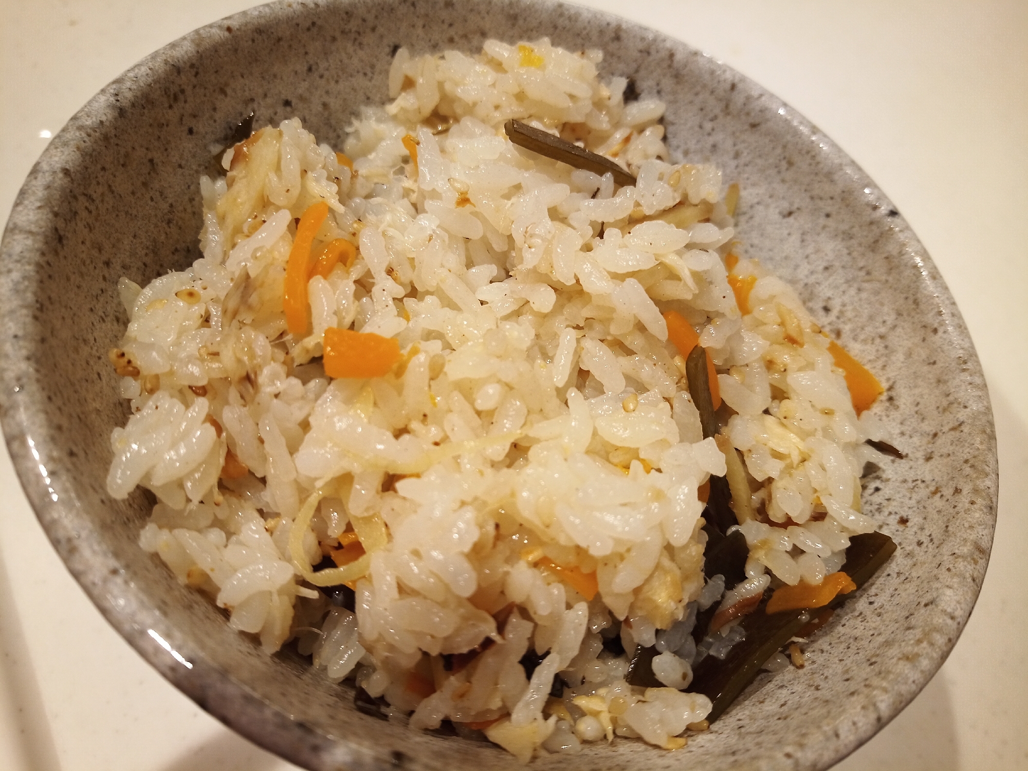 塩サバと生姜の混ぜご飯