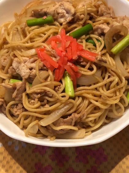 ニンニクの芽と豚バラ肉の☆絶品焼きそば