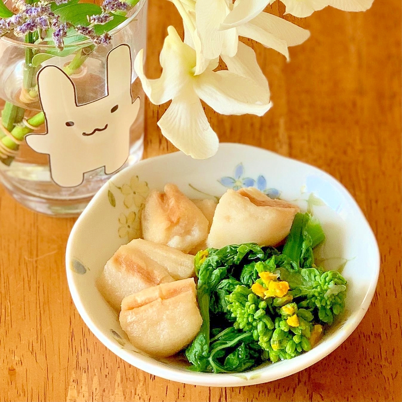 菜の花とお麩の煮浸し レシピ 作り方 By ふじ子 楽天レシピ