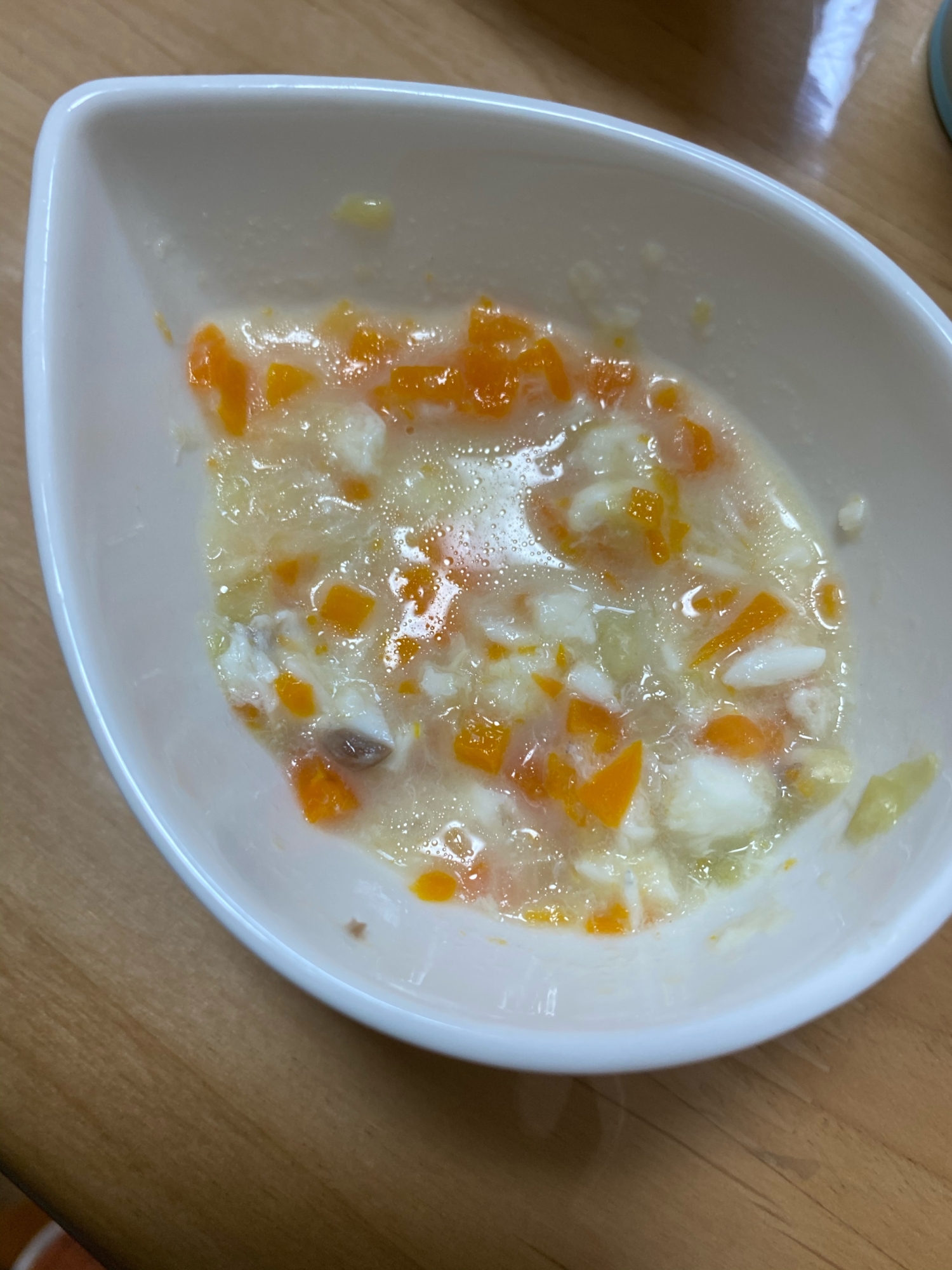 離乳食　たらと野菜の豆乳スープ