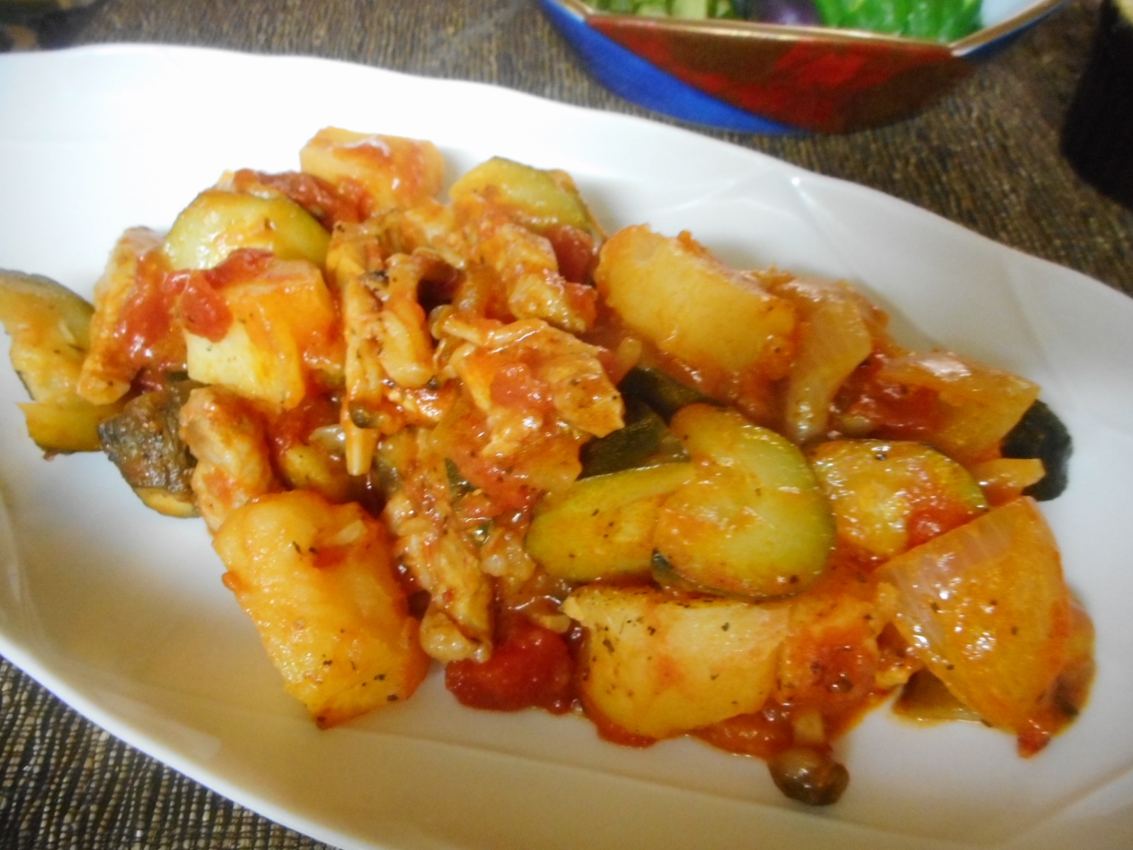 ジャガ芋 ナス ズッキーニのトマト煮 レシピ 作り方 By Mococo05 楽天レシピ