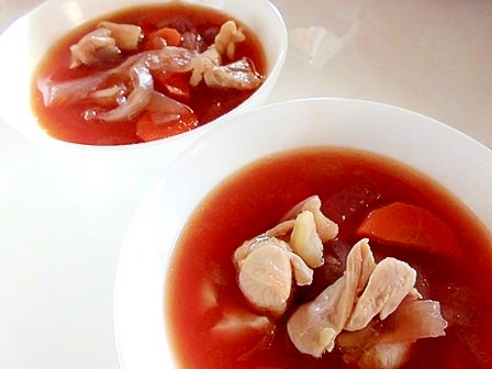 鶏もも肉と赤玉ねぎとにんじんの トマトスープ レシピ 作り方 By V るん 0394 楽天レシピ 鶏もも肉と赤玉ねぎとにんじんの トマトスープ レシピ 作り方 By V るん 0394 楽天レシピ