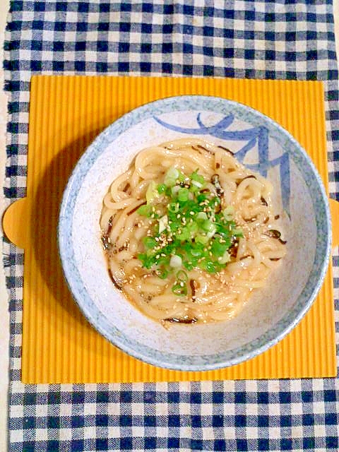 塩昆布の釜玉うどん♪