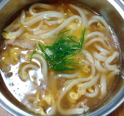 豚肉と玉ねぎの卵とじうどん