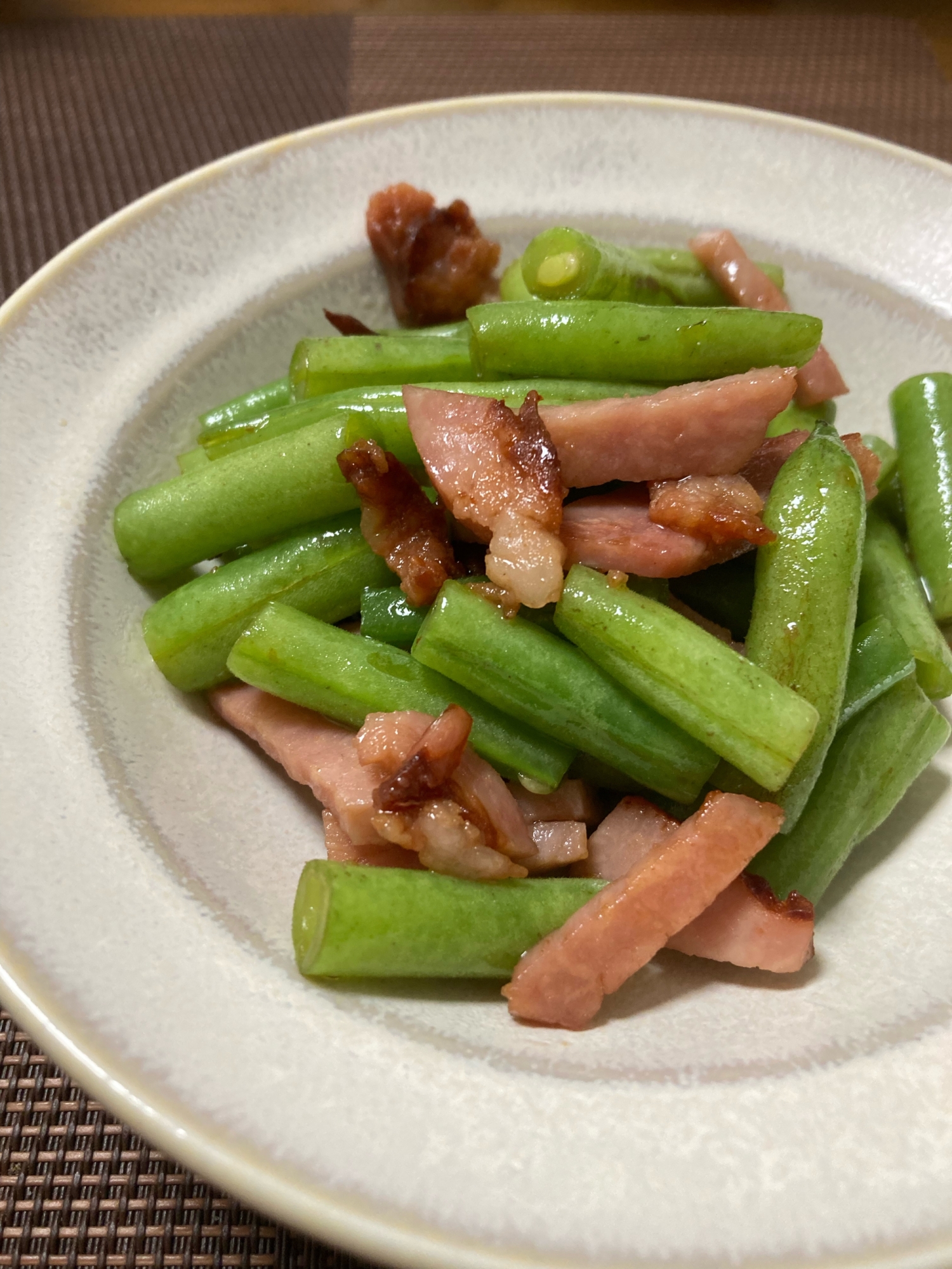 インゲンとハムの和風炒め