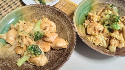 みんな大好き♪鶏むね肉とキャベツのカレーマヨ炒め