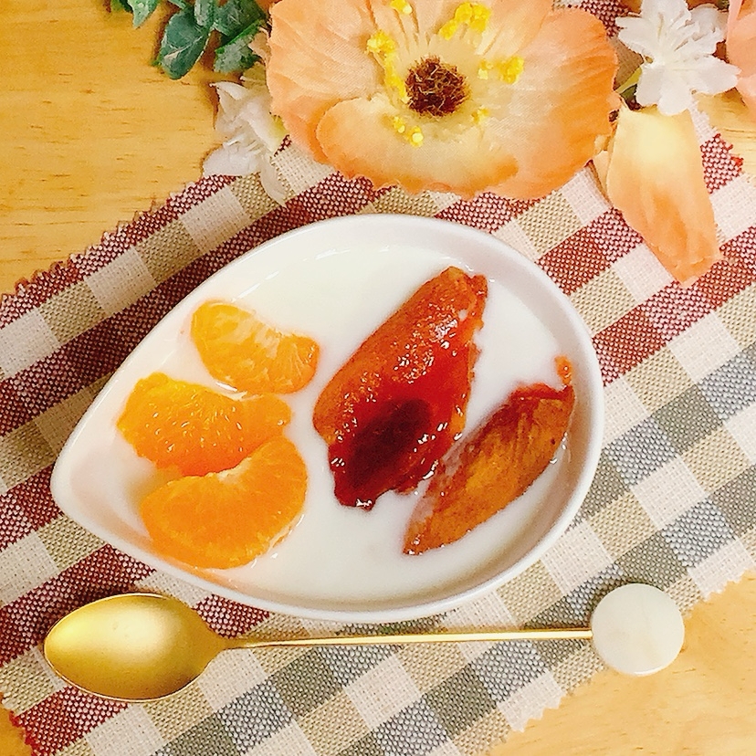 干し柿☆みかん♪ヨーグルト