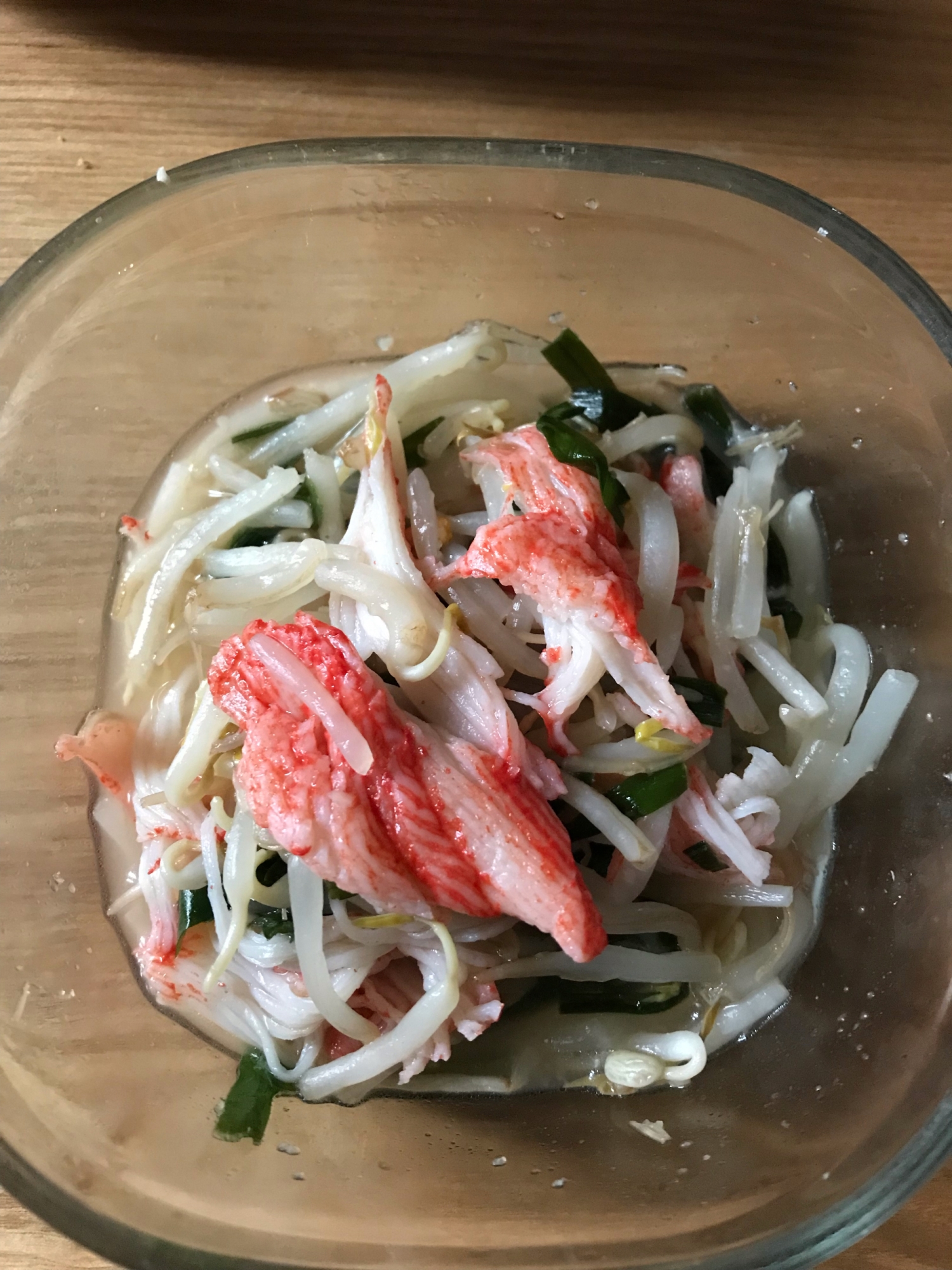 レンジで簡単 カニカマとニラともやしのナムル レシピ 作り方 By 簡単 時短 レンジママ 楽天レシピ